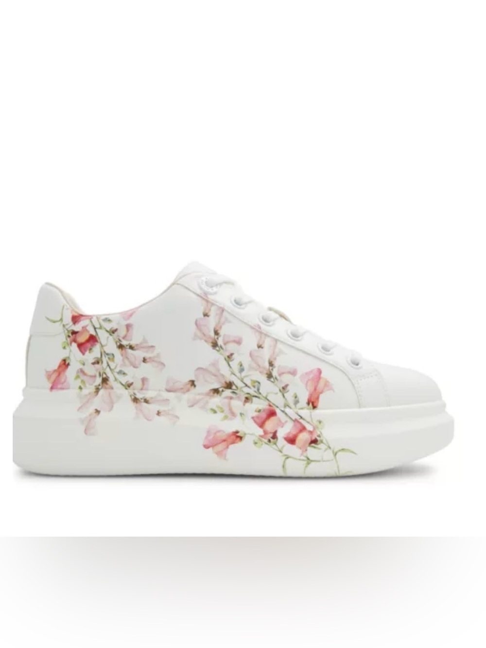 Aldo Womens Peono Floral Print Lace-Up Platform Sneakers